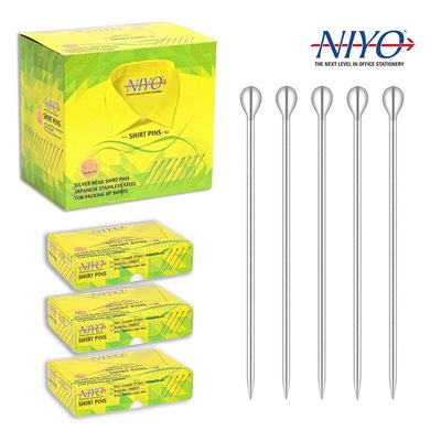NIYO SILVER HEAD SHIRT PINS